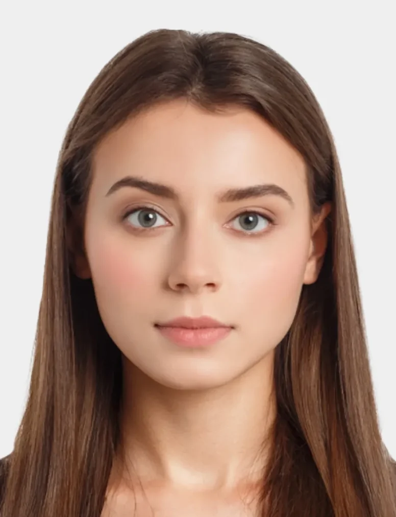 AI-processed passport photo result